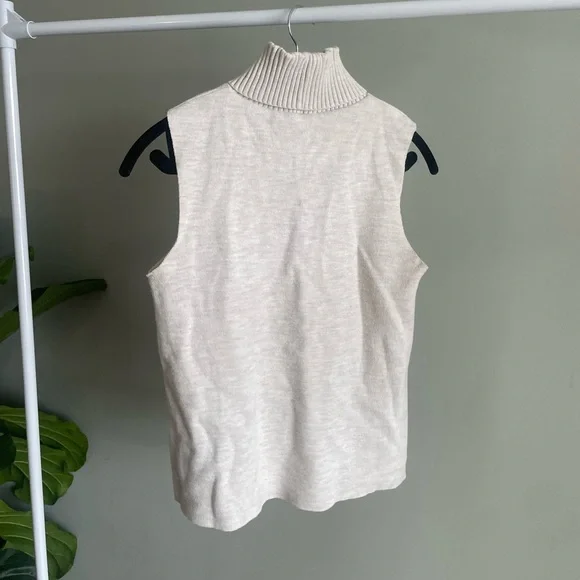 Zara Light Grey Sleeveless Turtleneck Sweater Size S - Picture 2 of 3